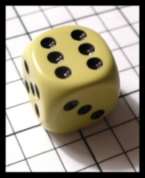 Dice : Dice - 6D Pipped - Ivory Opaque with Black Pips - FA collection buy Dec 2010